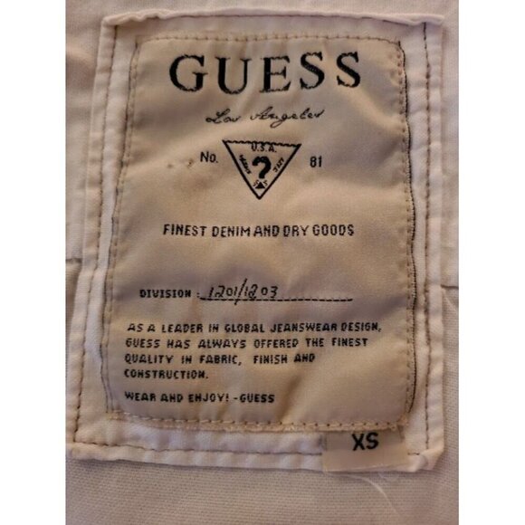 Vintage GUESS XS White Cotton Denim Shirt USA 1981 Collection Button-Down - Picture 3 of 13